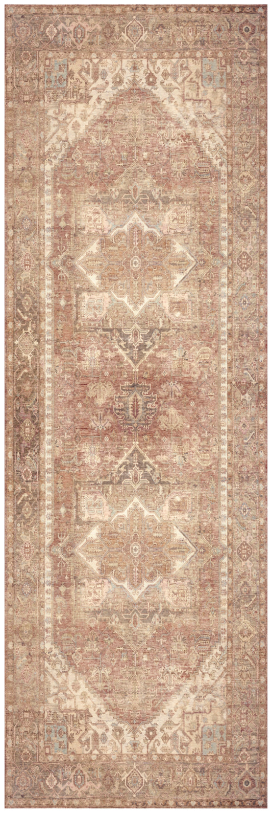 Nourison Vintage Washables 2' x 6' Gold Vintage Indoor Rug