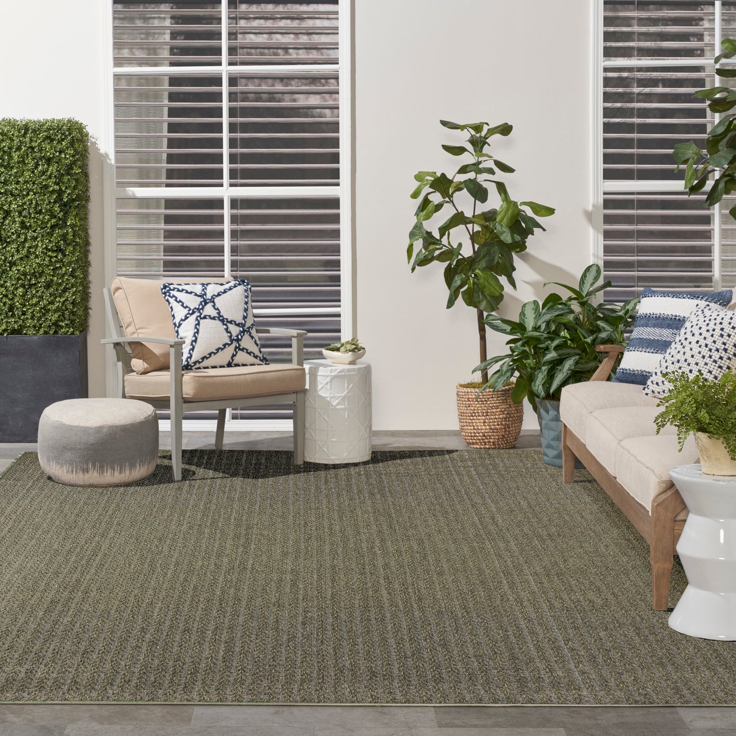 Nourison Tulum 8' x 10' Olive Outdoor Rug