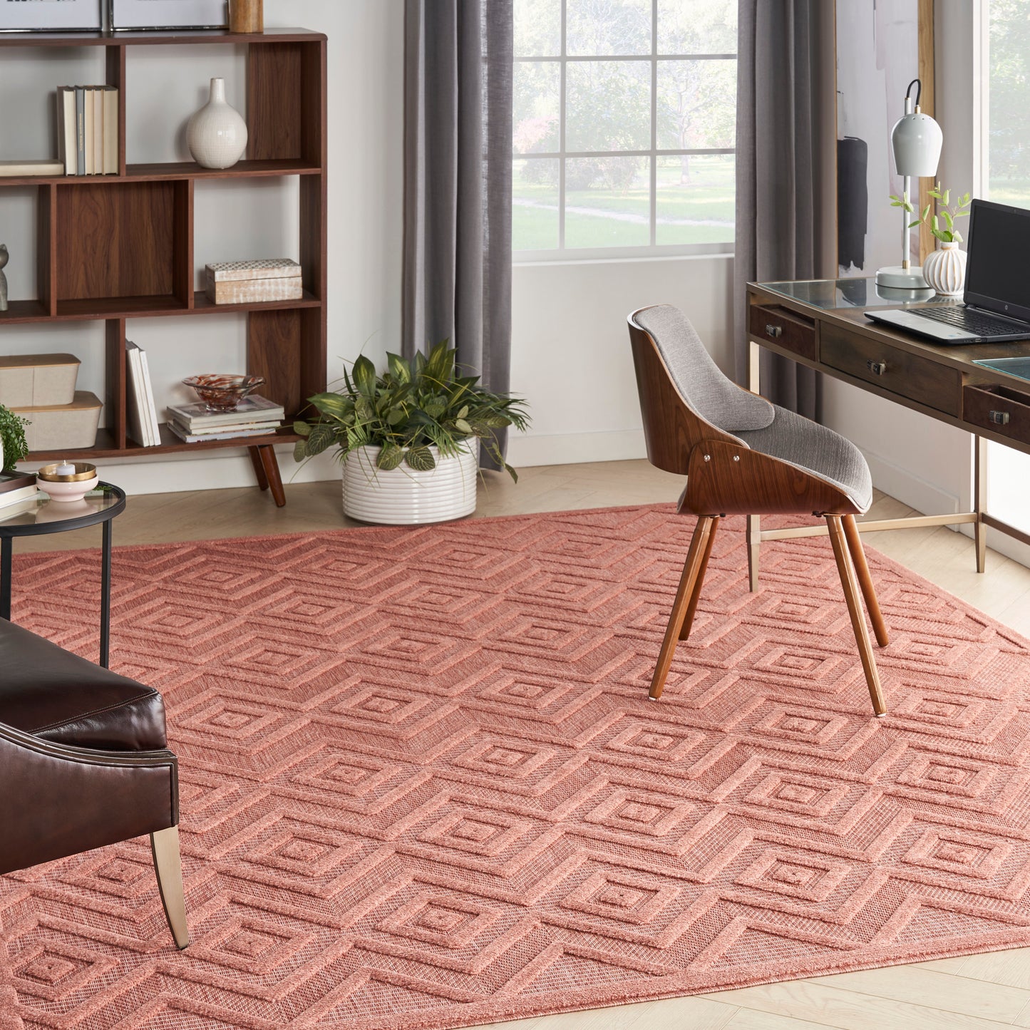 Nourison Versatile 9' x 12' Coral Orange Modern Rug