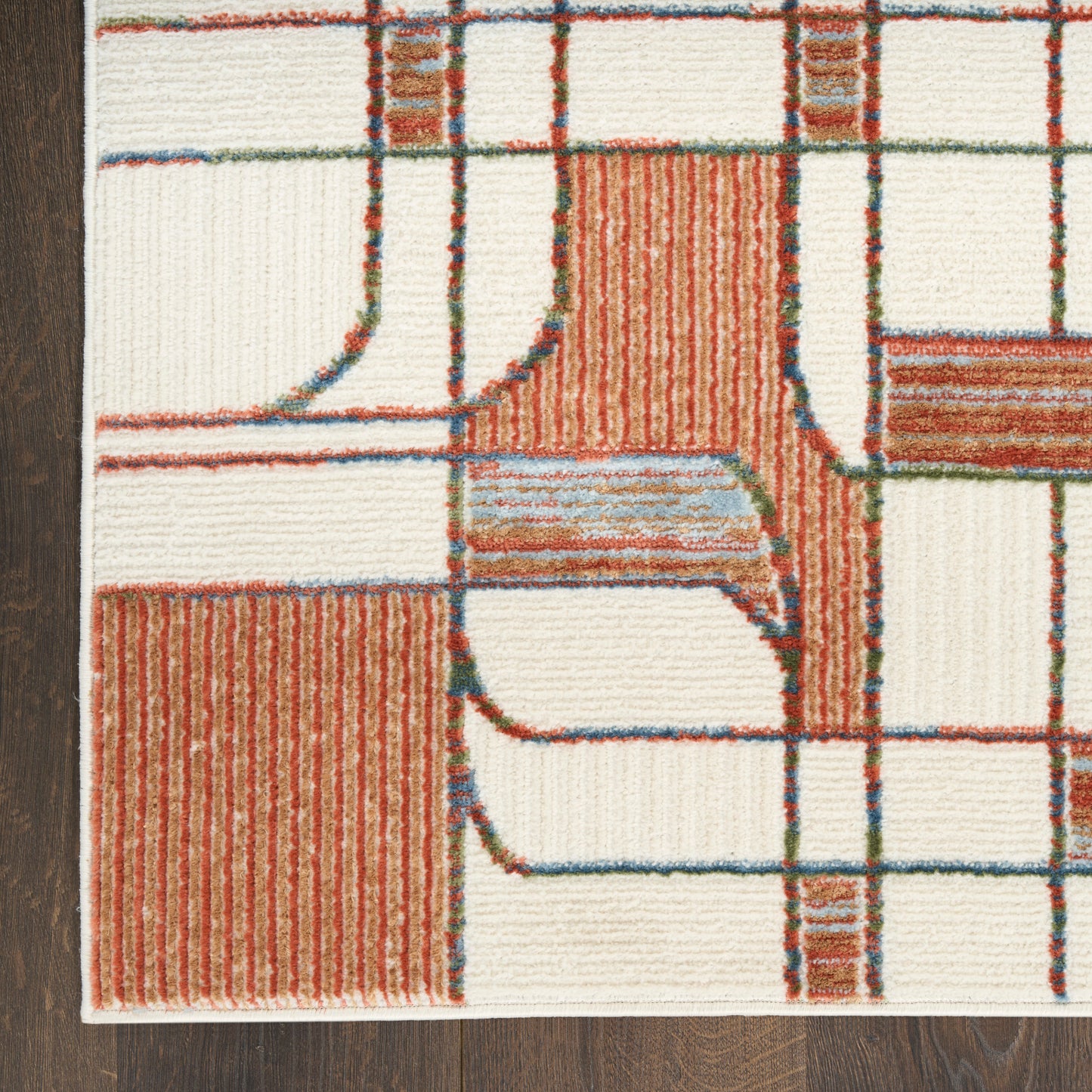 Nourison Nordic 5' x 7' Ivory Rust Mid-Century Modern Indoor Rug