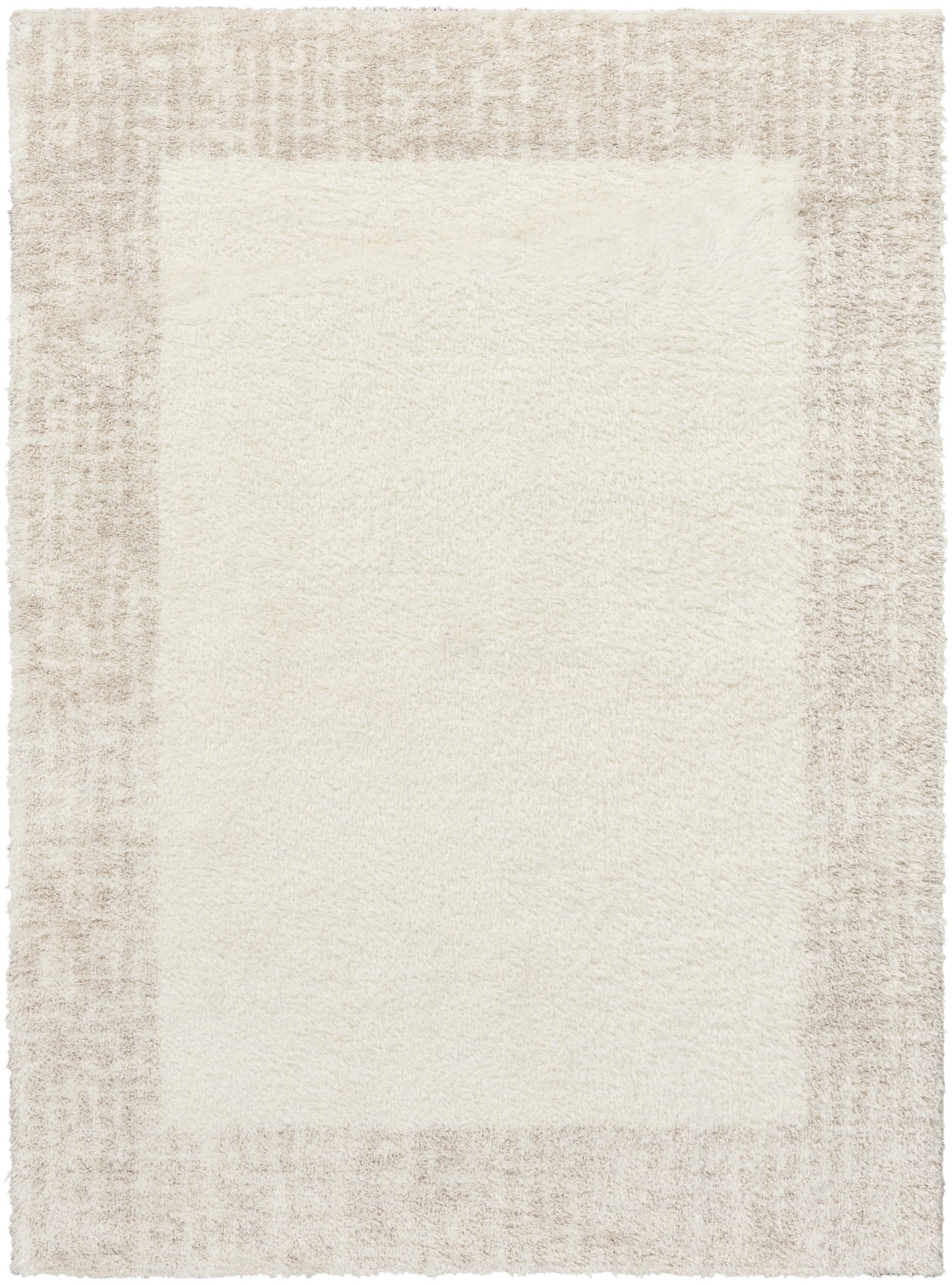 Nourison Pacific Shag 7'10" x 9'10" Ivory Beige Shag Indoor Rug