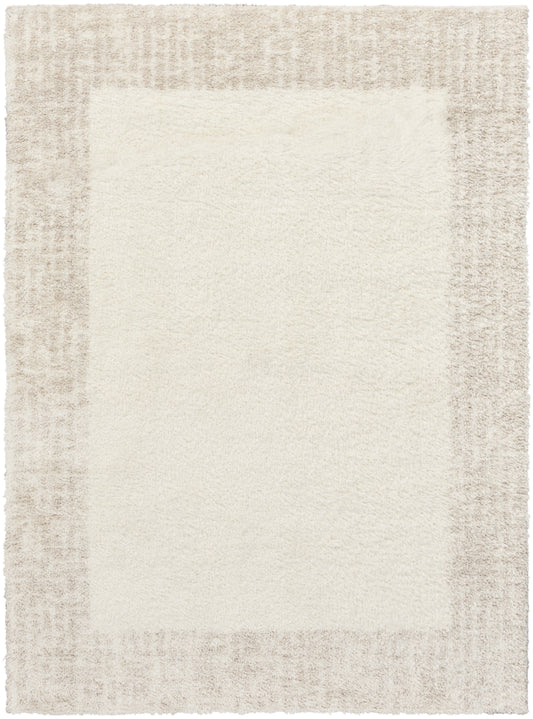 Nourison Pacific Shag 7'10" x 9'10" Ivory Beige Shag Indoor Rug
