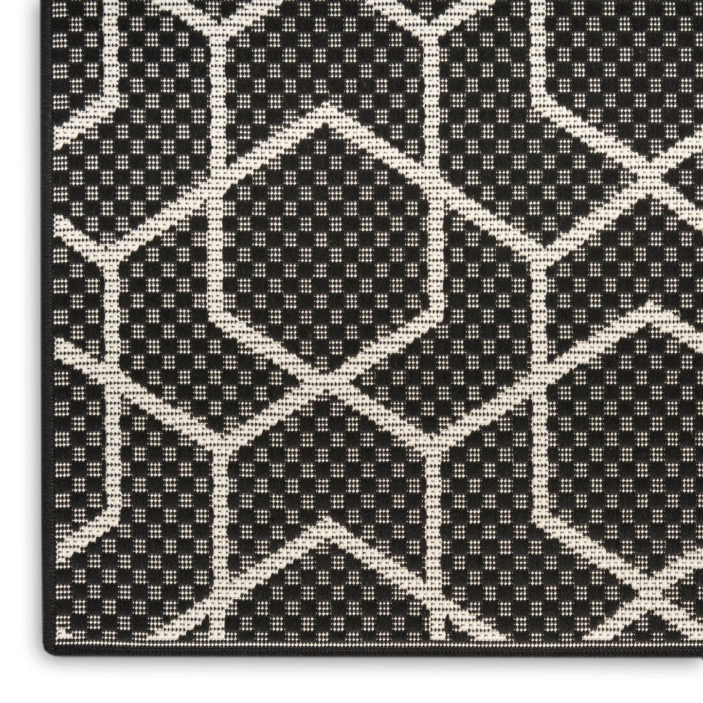 Nourison Horizon Indoor/Outdoor 8' x 10' Black Modern Rug