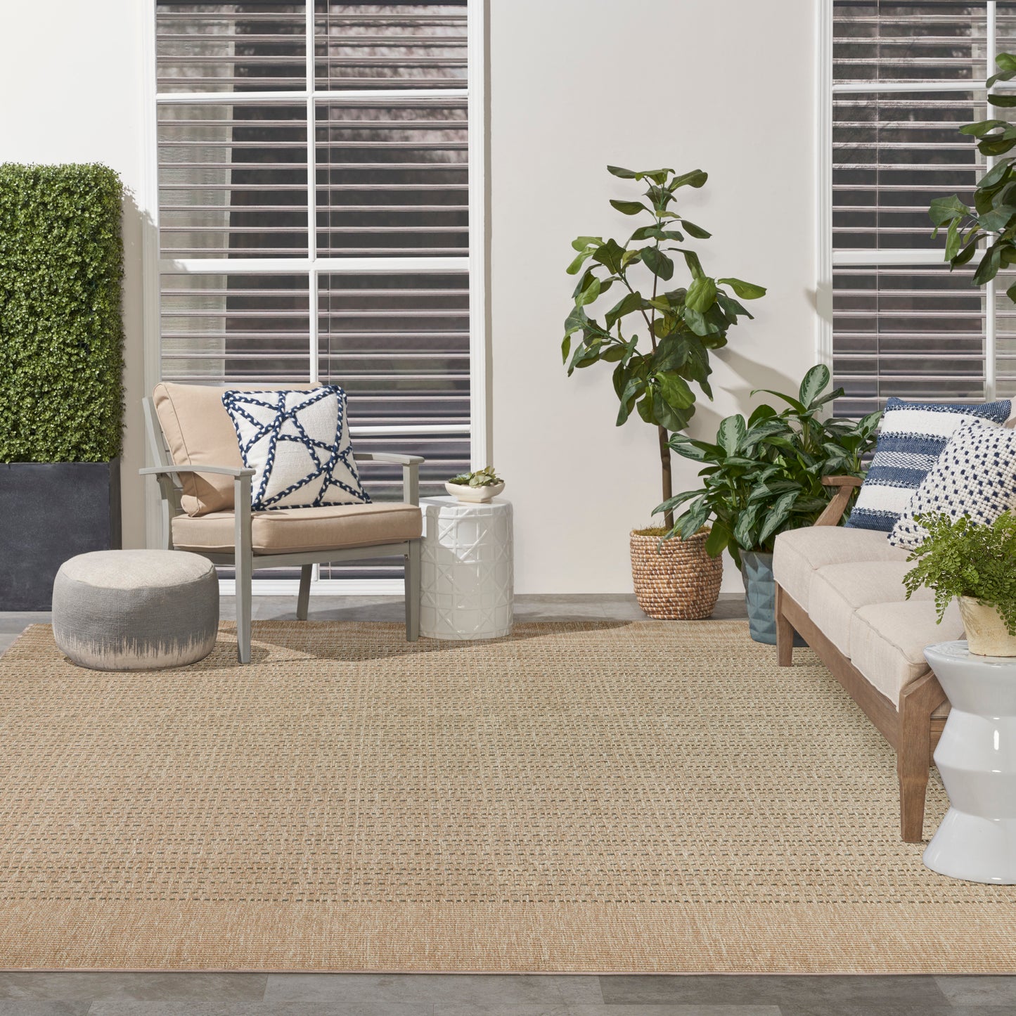 Nourison Tulum 8' x 10' Taupe Outdoor Rug