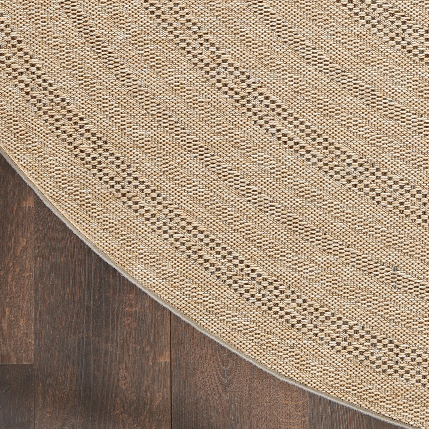 Nourison Tulum 8' x Round Taupe Grey Outdoor Rug