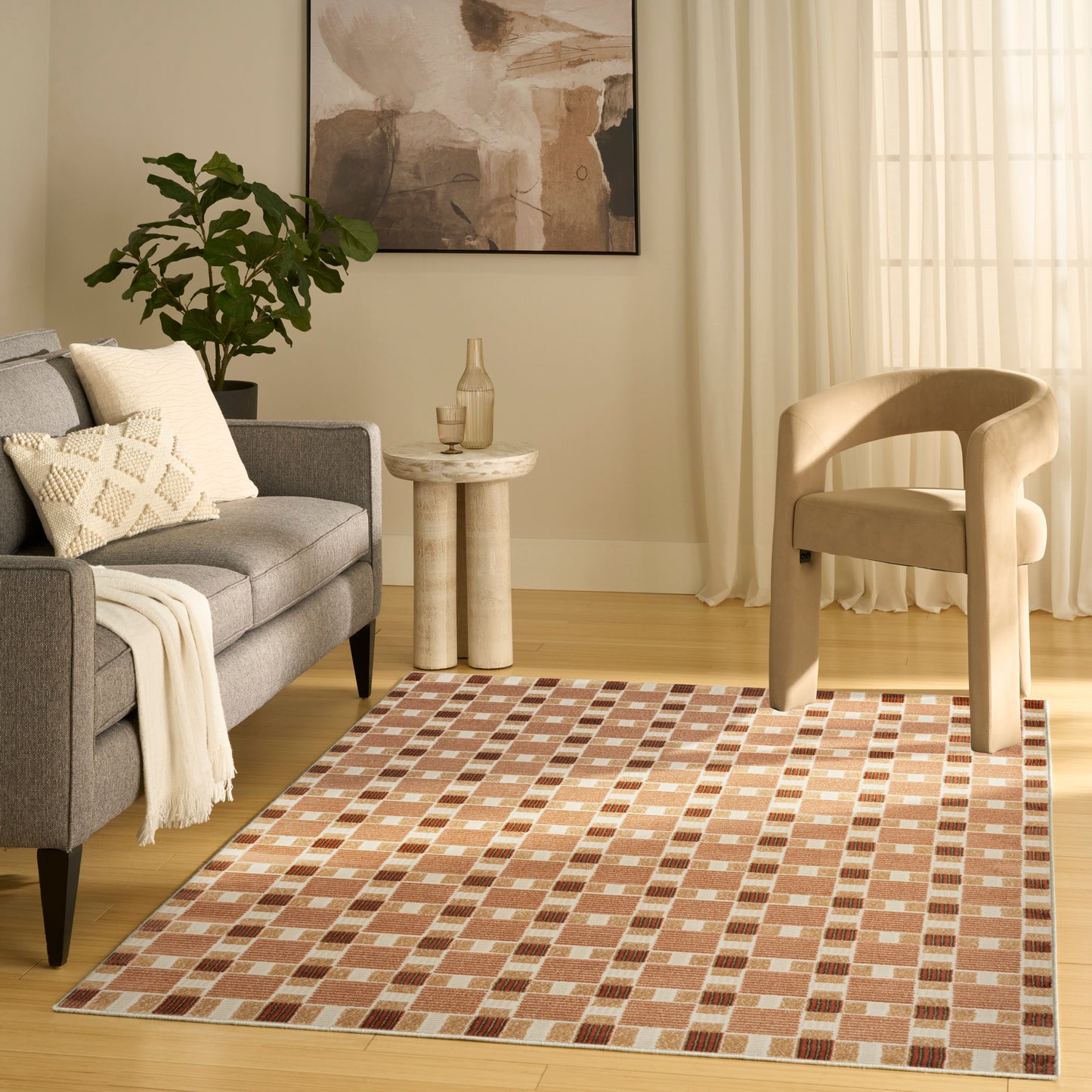 Nourison Nordic 5' x 7' Rust Modern Indoor Rug