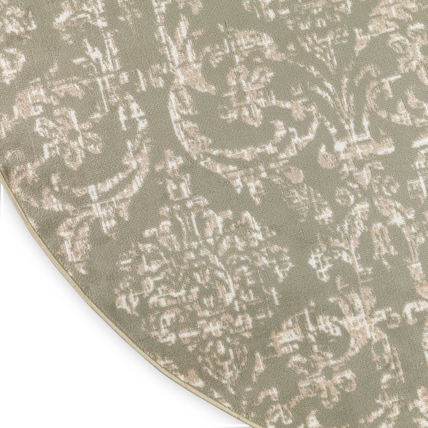 Nourison Jubilant 5'3" x Round Olive Vintage Indoor Rug