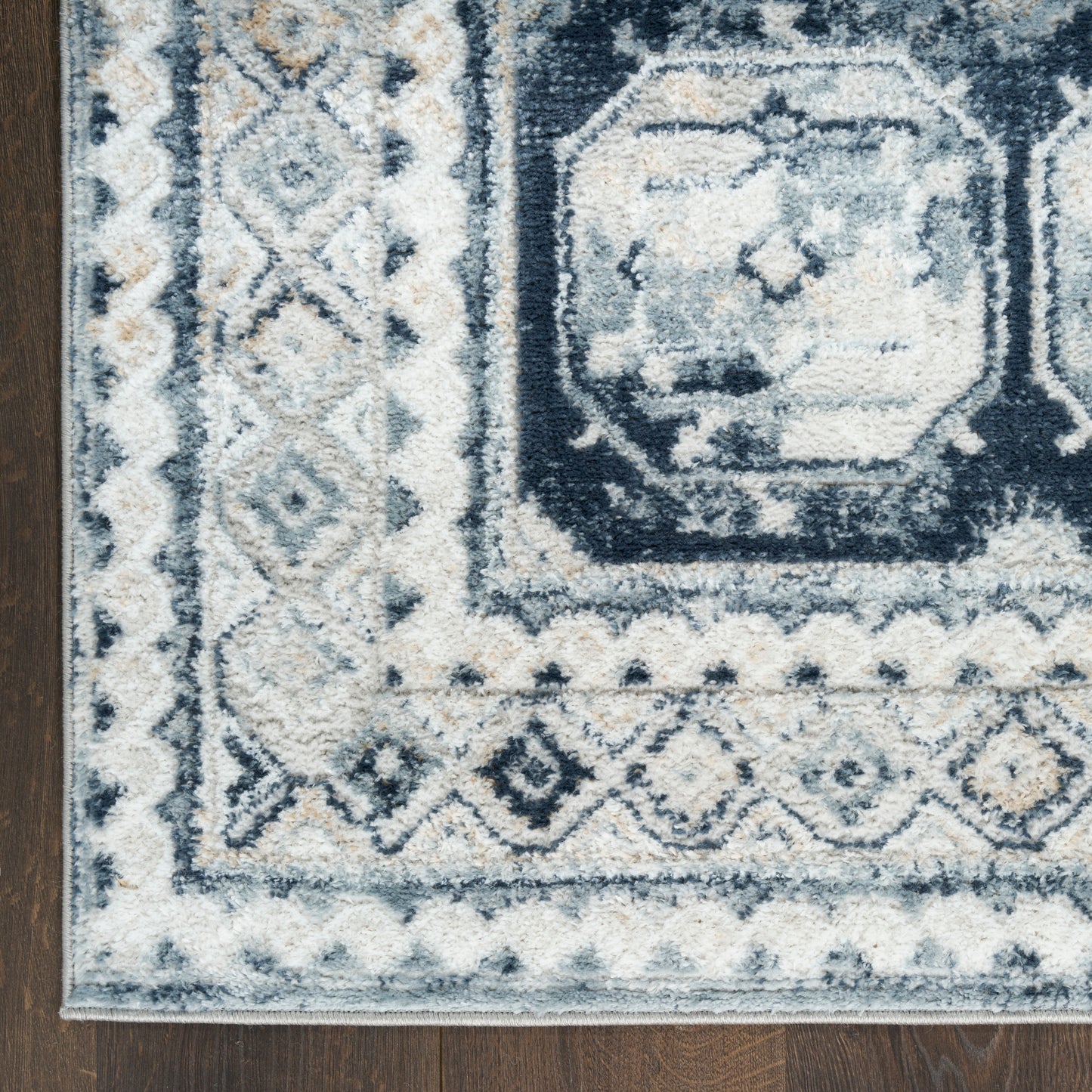 Nourison Dekor 4' x 6' Grey Navy Vintage Indoor Rug