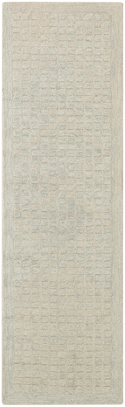 DKNY Pure Grids 2'3" x 7'6" Light Blue Contemporary Indoor Rug