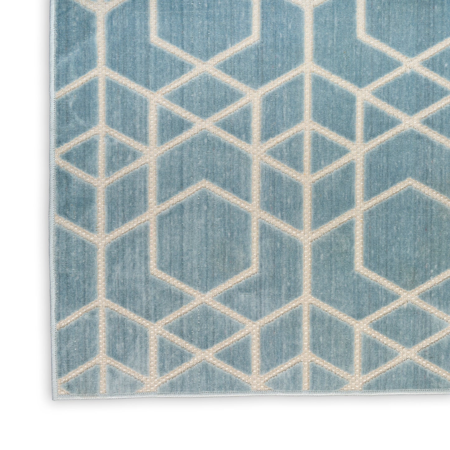 Nourison Washable Charm 6' x 9' Blue Ivory Modern Indoor Rug