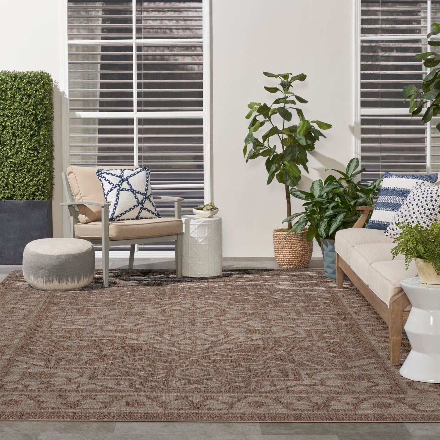 Nourison Tulum 8' x 10' Brown Outdoor Rug