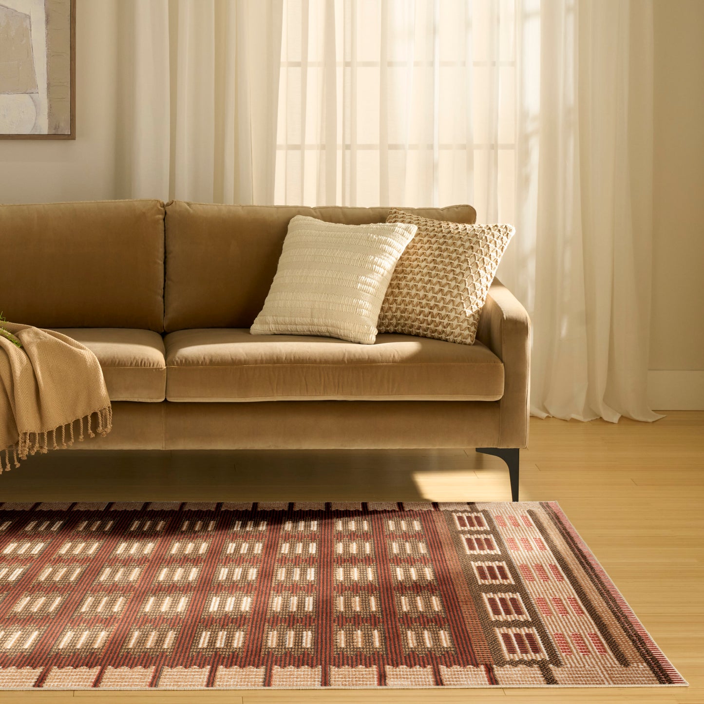 Nourison Nordic 4' x 6' Rust Modern Indoor Rug