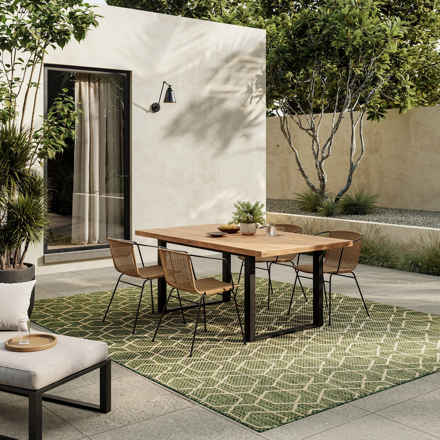 Nourison Horizon Indoor/Outdoor 6' x 9' Green Modern Rug