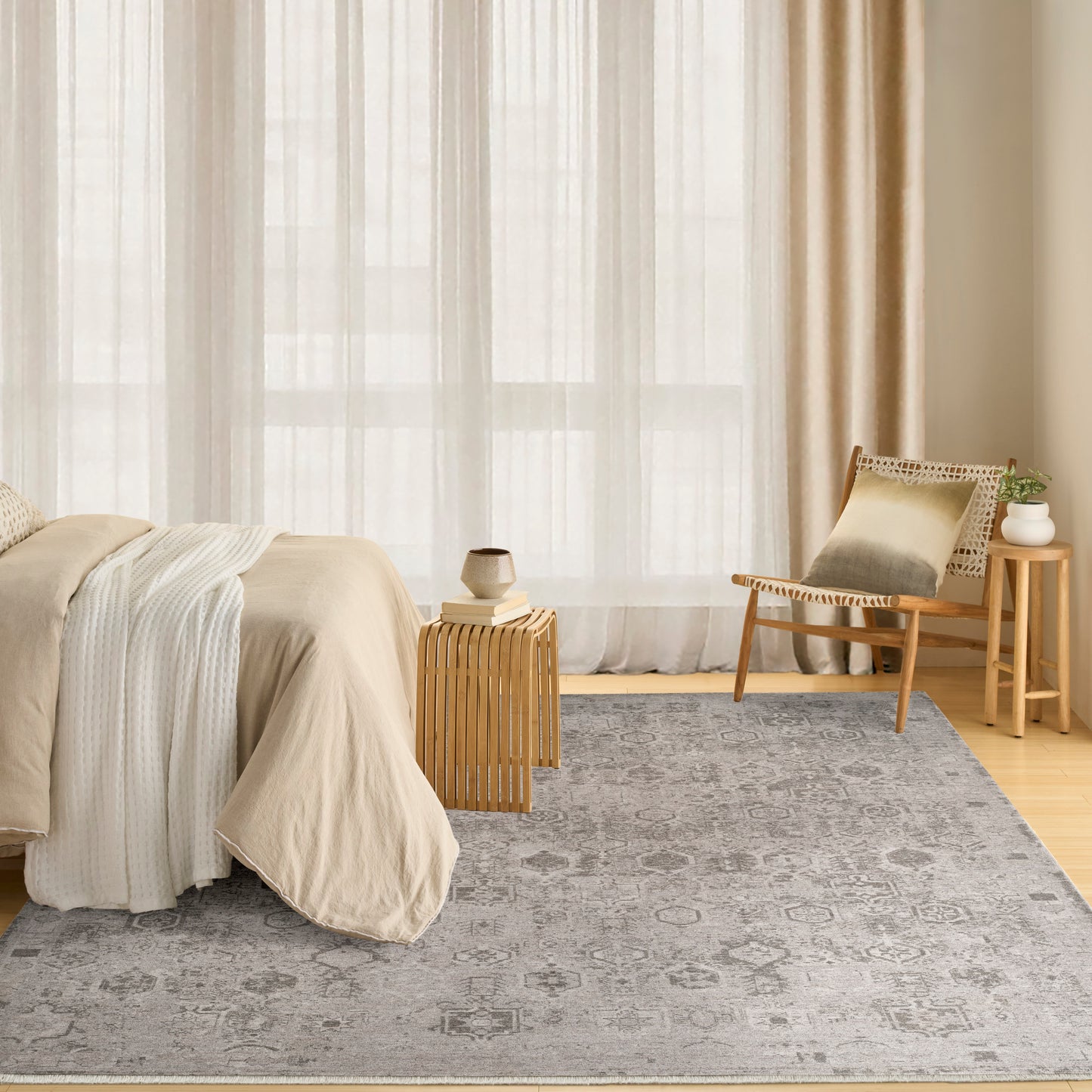 DKNY Pure Shades 9' x 12' Grey Vintage Indoor Rug