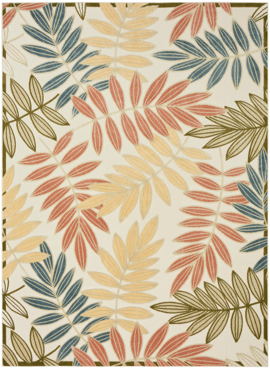 Nourison Aloha 9' x 12' Ivory Rose Modern Rug