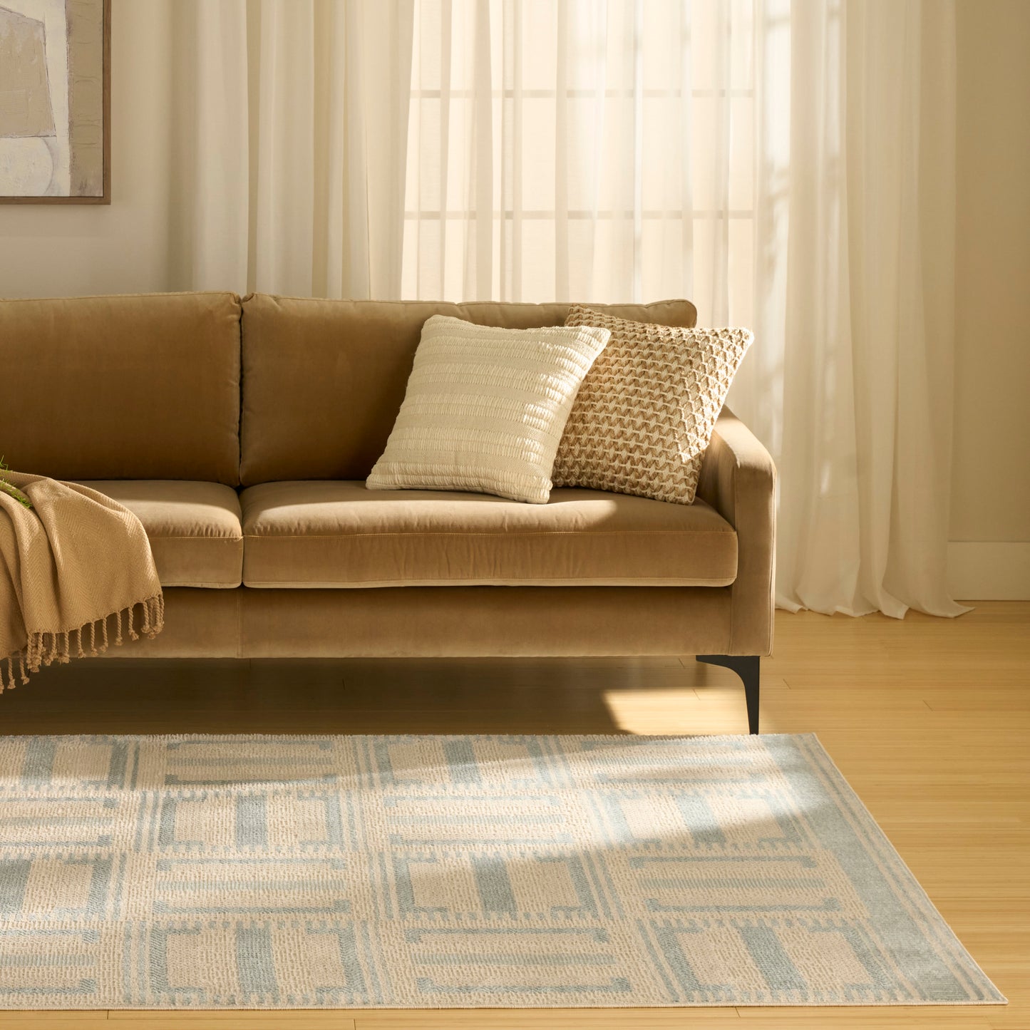 Nourison Nordic 5' x 7' Ivory Blue Modern Indoor Rug