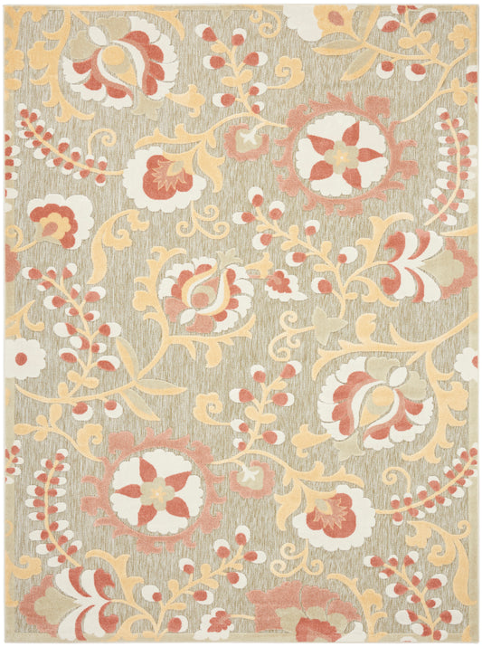 Nourison Aloha 7'10" x 10'6" Sage Rose Farmhouse Rug