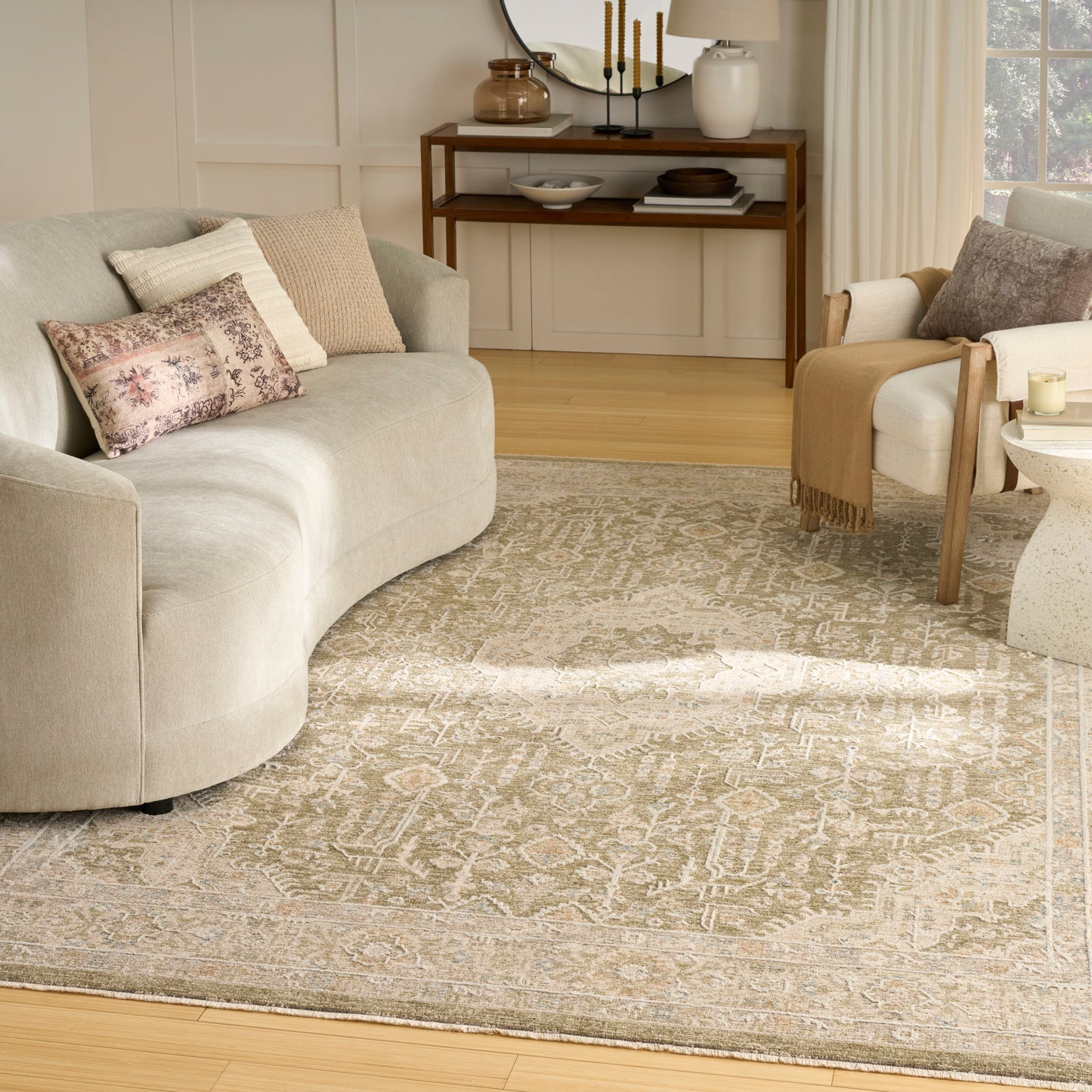 Nourison Retreat 5'3" x 7'6" Green Vintage Indoor Rug