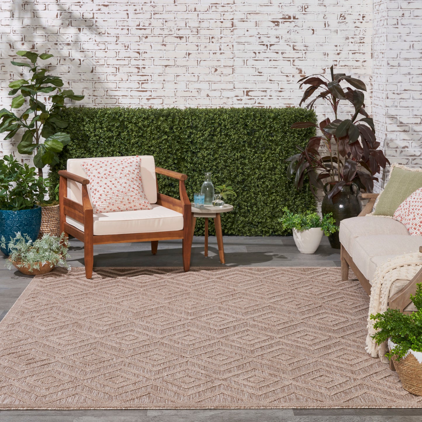 Nourison Versatile 9' x 12' Natural Beige Modern Rug
