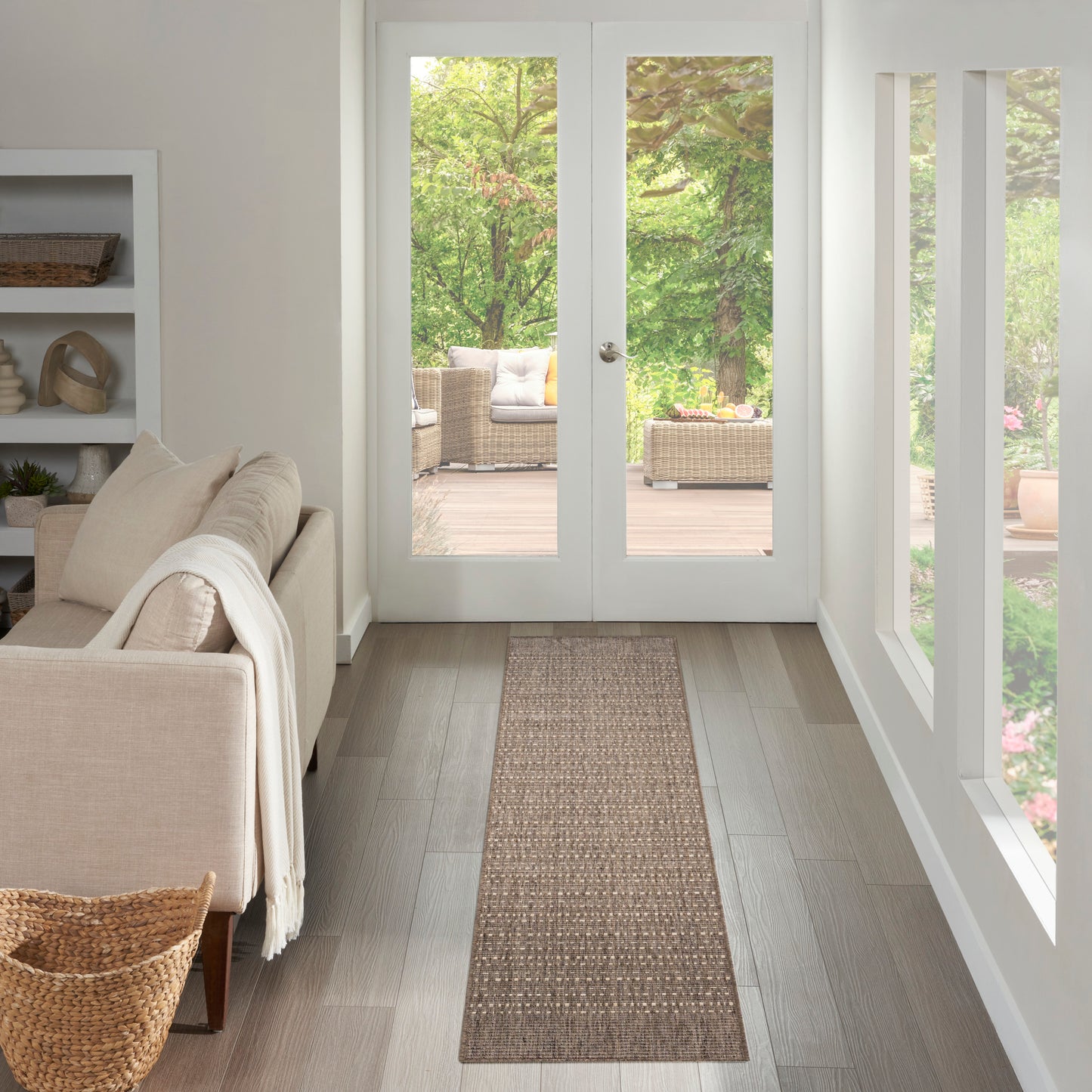 Nourison Tulum 2' x 6' Brown Outdoor Rug