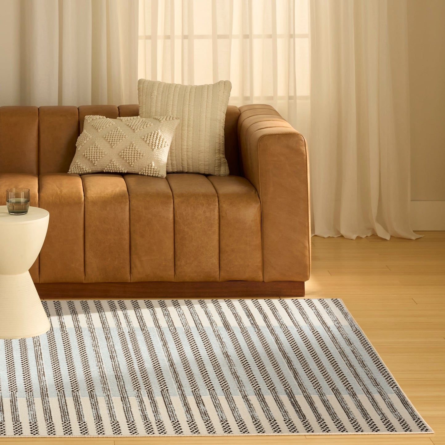 Nourison Nordic 5' x 7' Ivory Blue Modern Indoor Rug