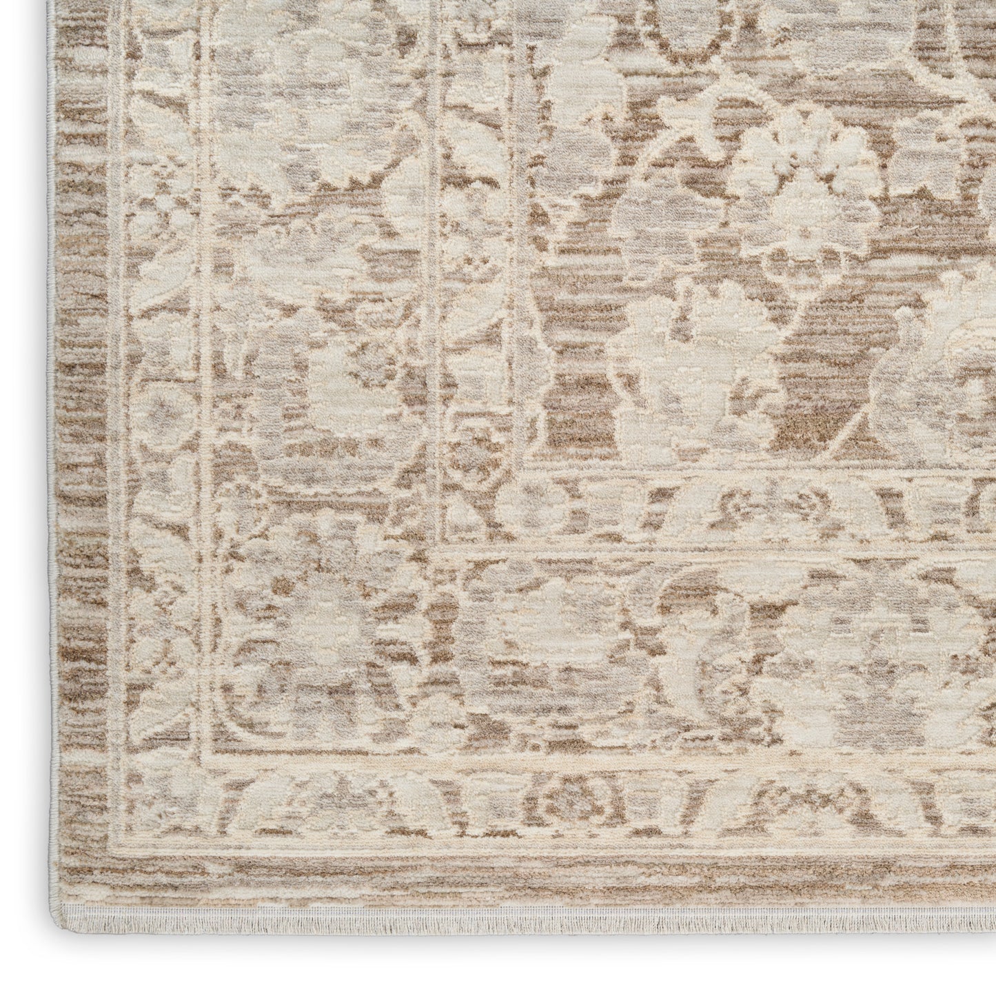 Nourison Shadows 2'2" x 12' Ivory Mocha Vintage Indoor Rug