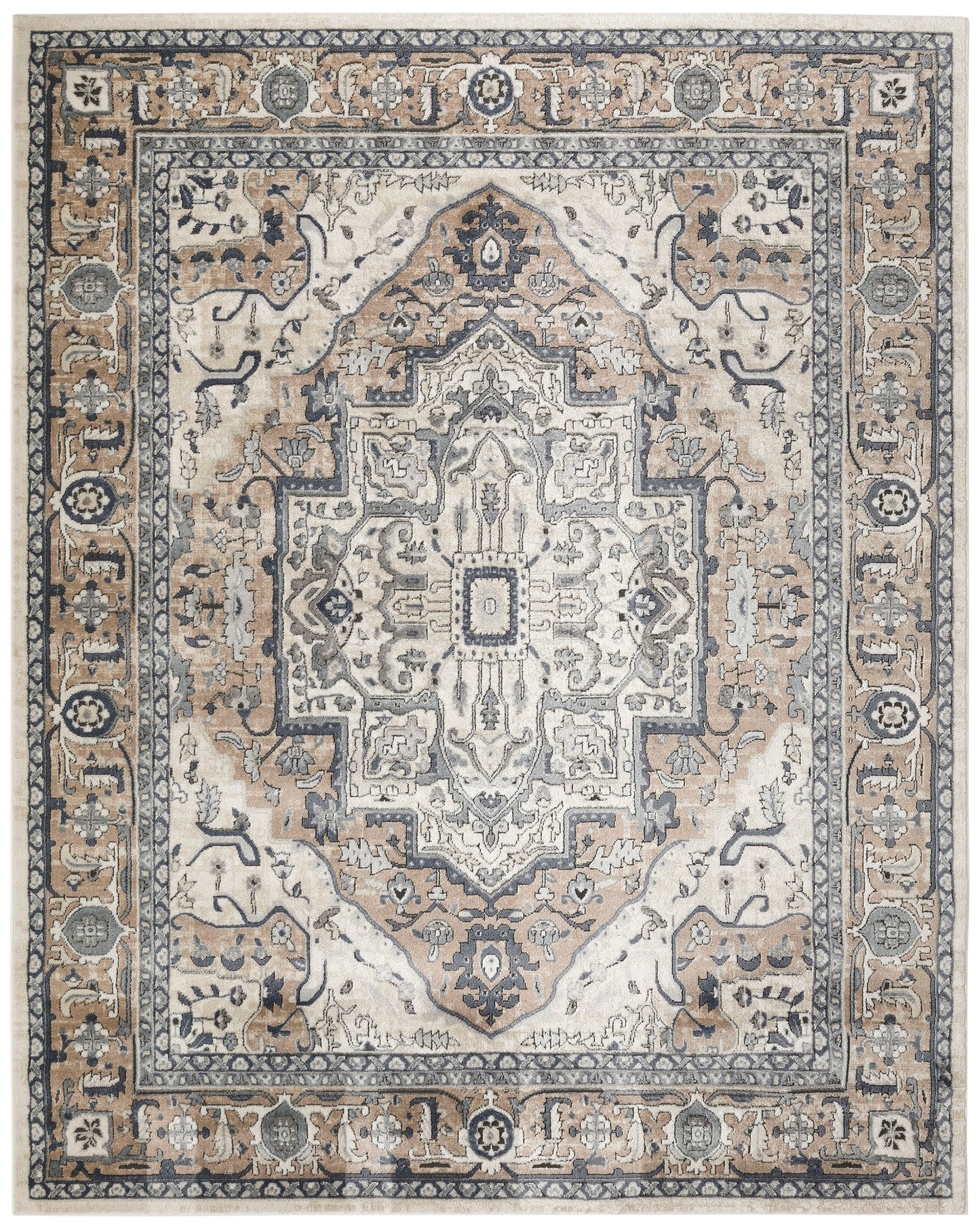 Nourison Quarry 7'10" x 9'10" Ivory Taupe Vintage Indoor Rug
