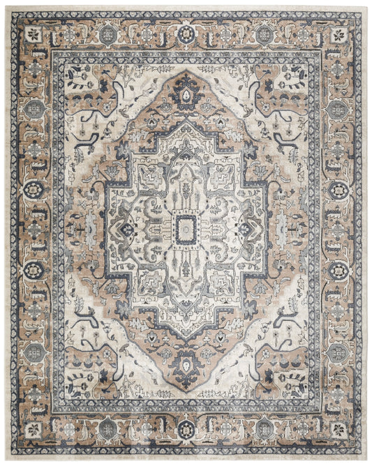 Nourison Quarry 7'10" x 9'10" Ivory Taupe Vintage Indoor Rug