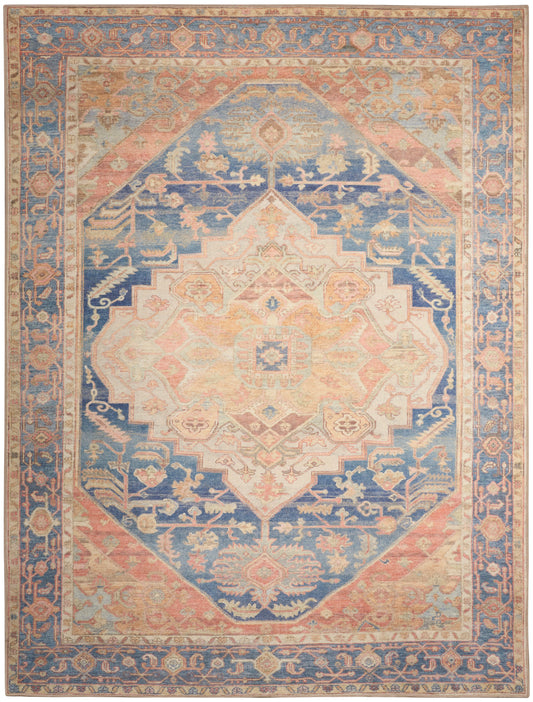 Nourison Vintage Washables 9'10" x 13'2" Blue Coral Vintage Indoor Rug