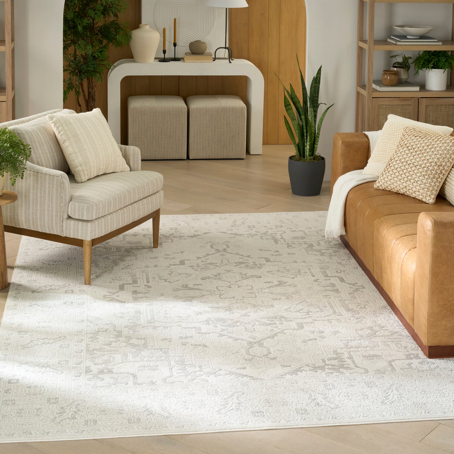 Nourison Grace 7'10" x 9'10" Grey Vintage Indoor Rug