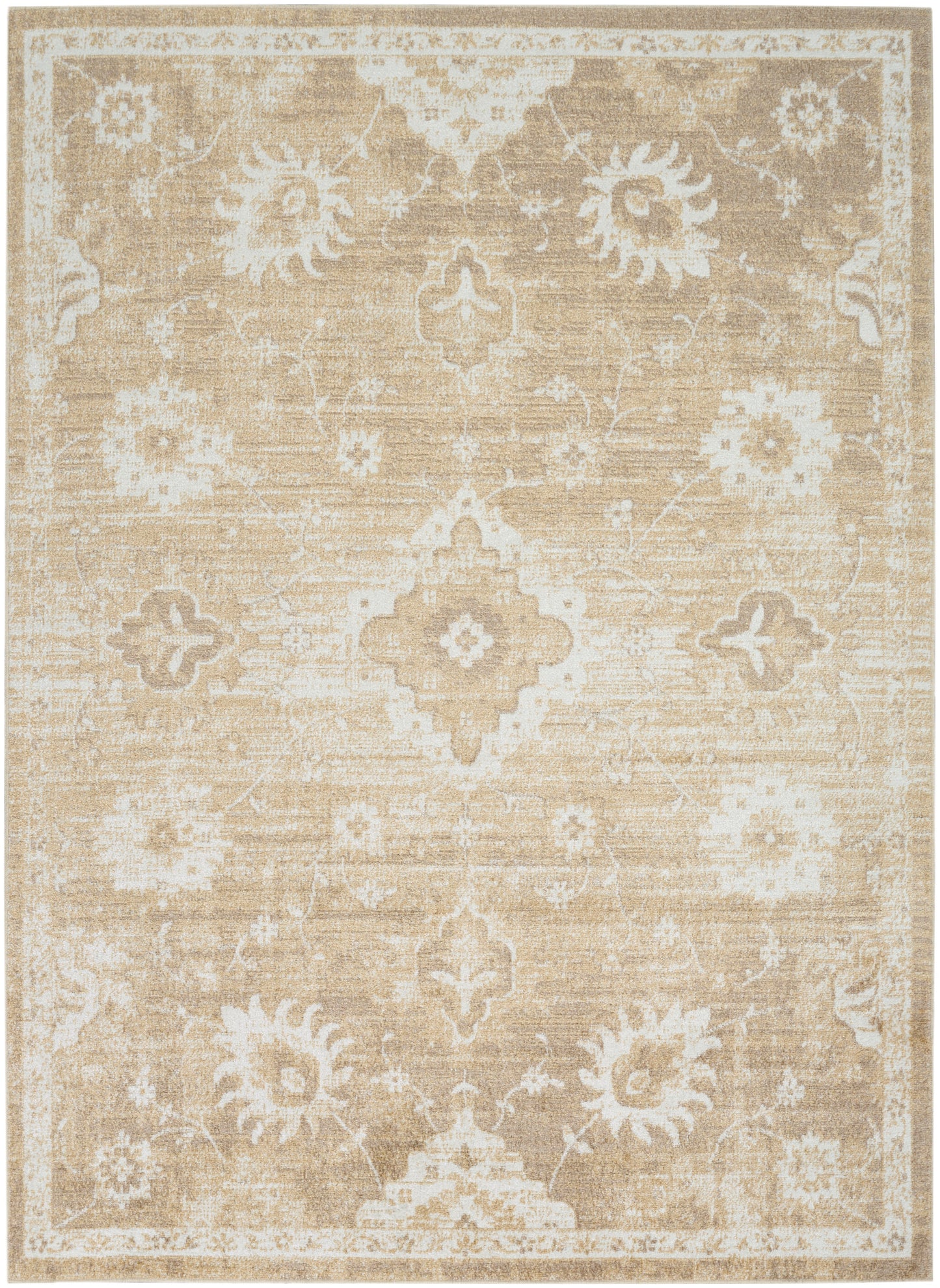 Nourison Astra Machine Washable 9' x 12' Ivory Gold Vintage Indoor Rug