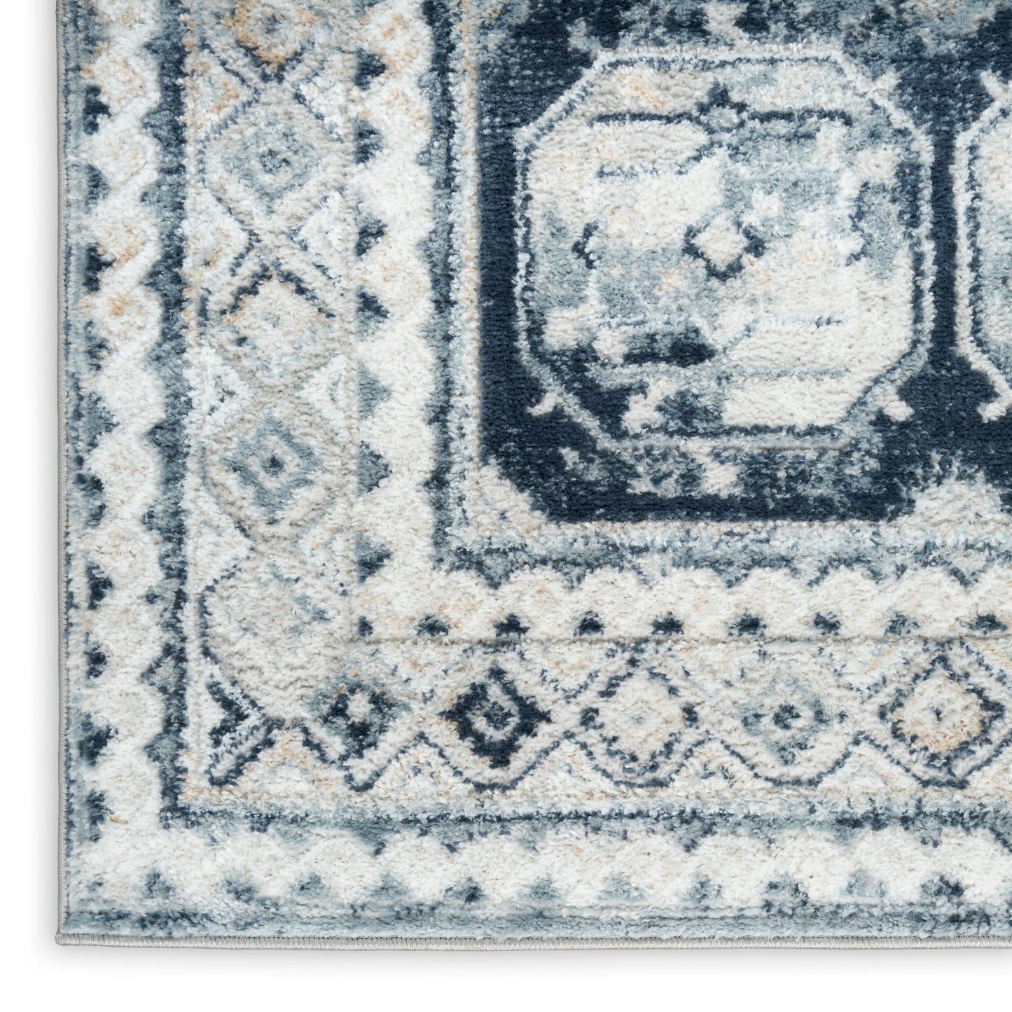 Nourison Dekor 5'3" x 7' Grey Navy Vintage Indoor Rug