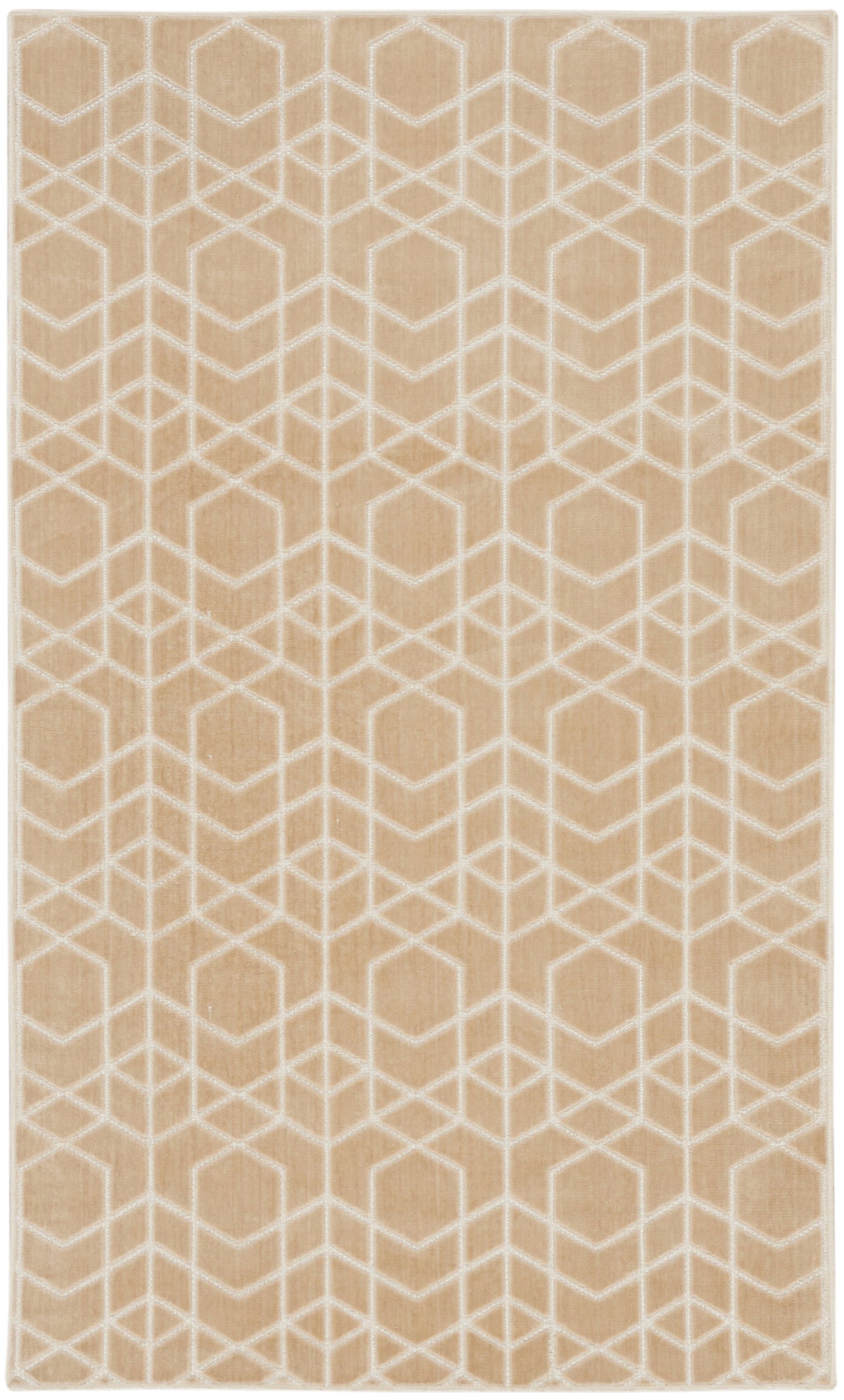 Nourison Washable Charm 3' x 5' Beige Ivory Modern Indoor Rug