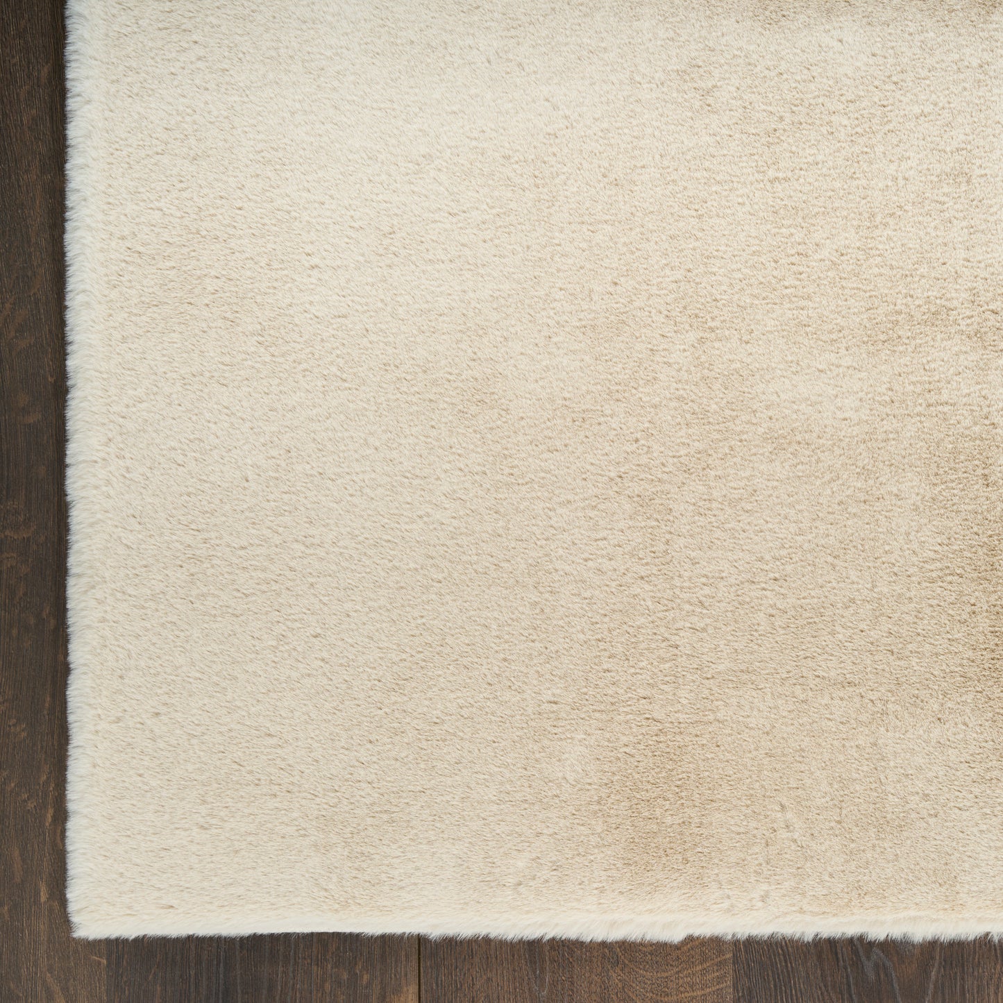 Nourison Soft Plush Rabbit Fur 4' x 6' Beige Contemporary Indoor Rug