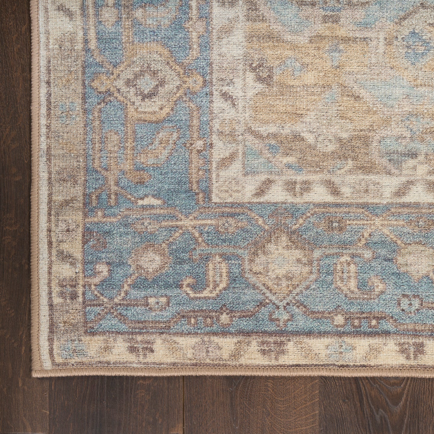 Nourison Vintage Washables 2'2" x 8' Blue Green Vintage Indoor Rug