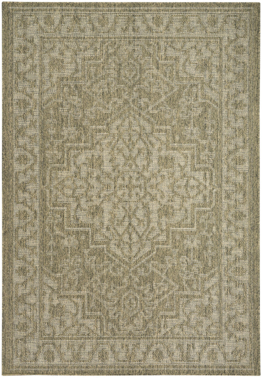 Nourison Tulum 5'3" x 7' Olive Outdoor Rug