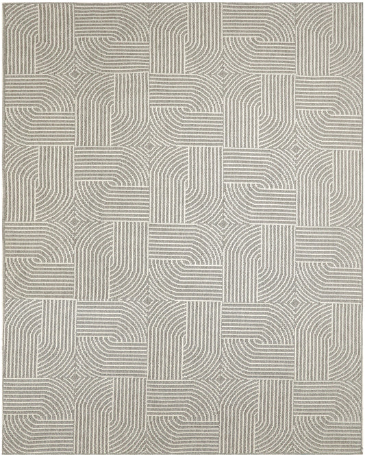 Nourison Natural Texture 7'10" x 9'10" Grey Ivory Modern Indoor Rug