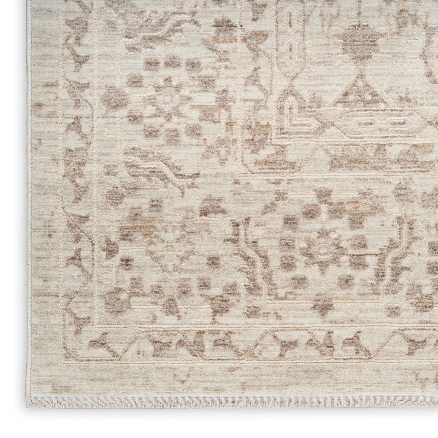 Nourison Shadows 2'2" x 10' Ivory Grey Vintage Indoor Rug