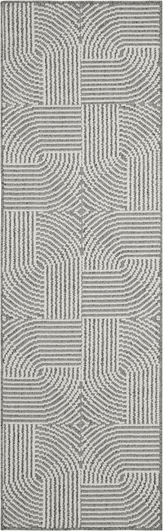 Nourison Natural Texture 2'3" x 7'6" Charcoal Ivory Modern Indoor Rug