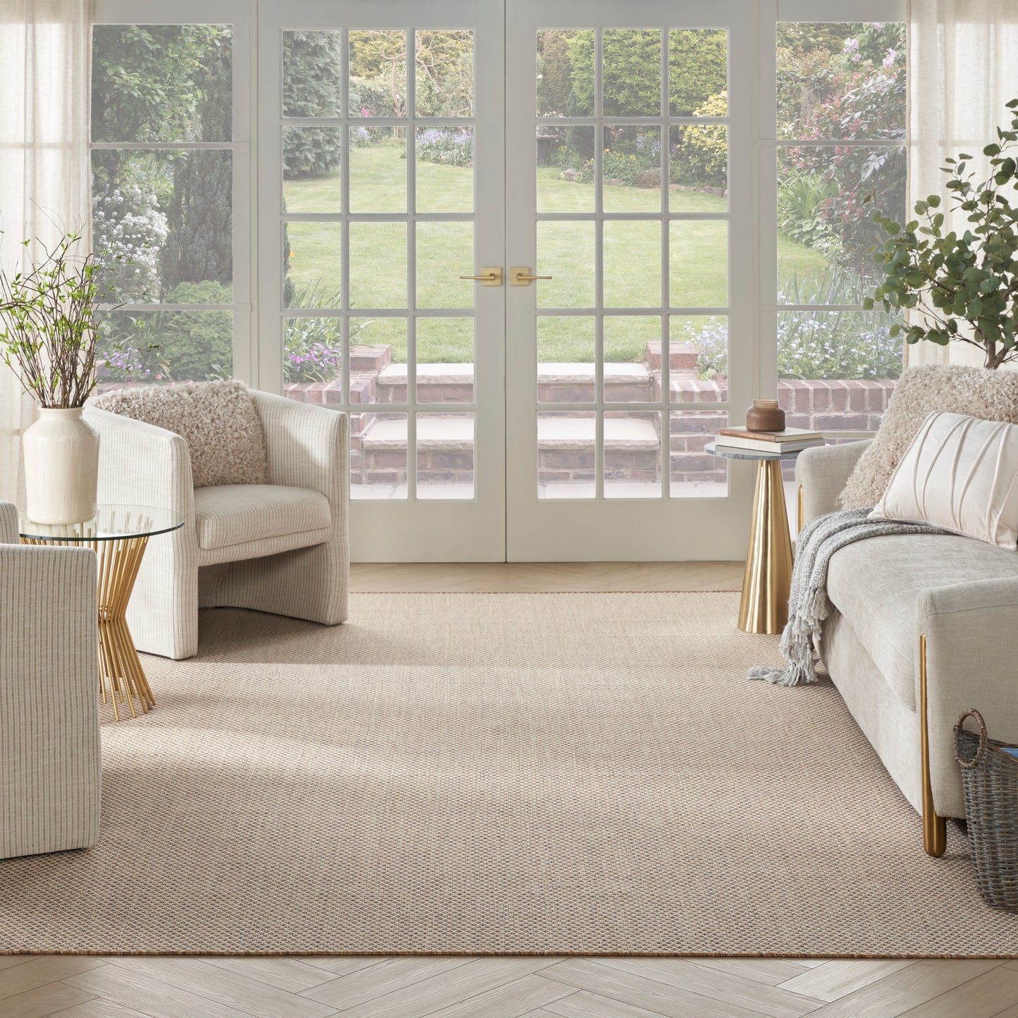 Nourison Courtyard 9' x 12' Jute Ivory Modern Rug