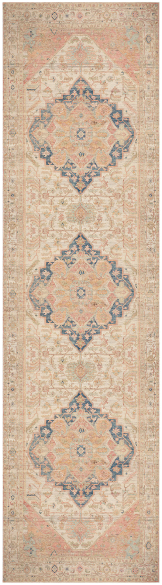 Nourison Vintage Washables 2'2" x 8' Multicolor Vintage Indoor Rug