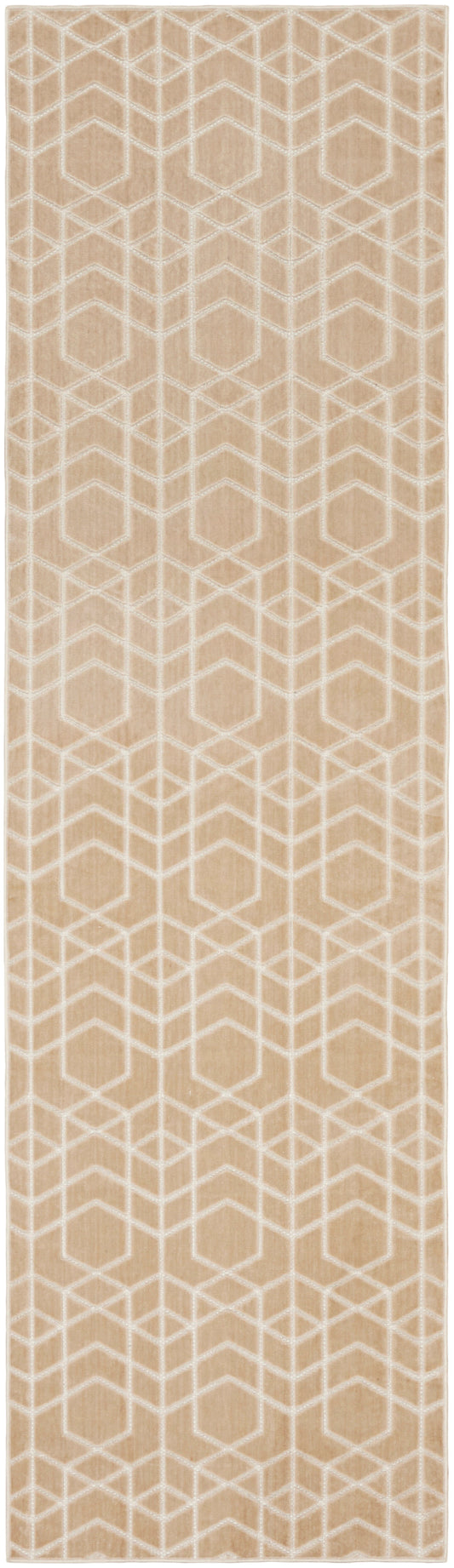 Nourison Washable Charm 2'2" x 10' Beige Ivory Modern Indoor Rug