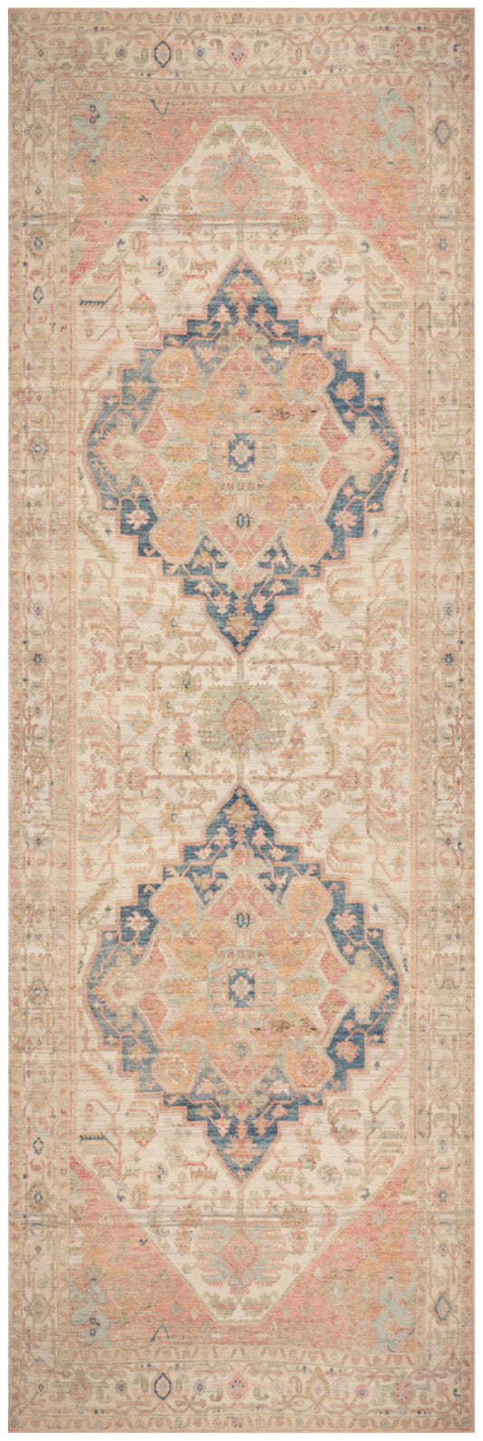 Nourison Vintage Washables 2' x 6' Multicolor Vintage Indoor Rug