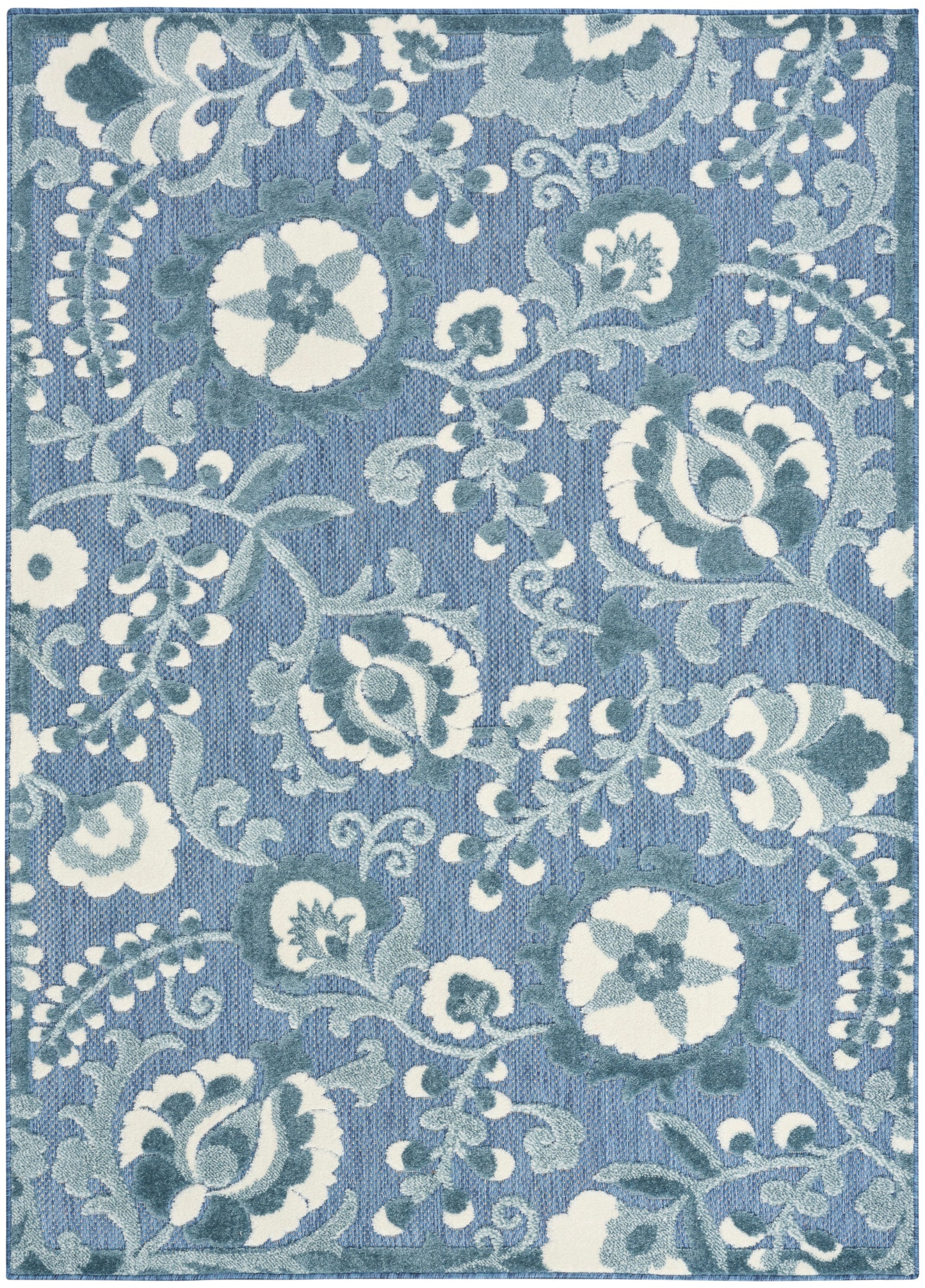 Nourison Aloha 7'10" x 10'6" Blue Farmhouse Rug