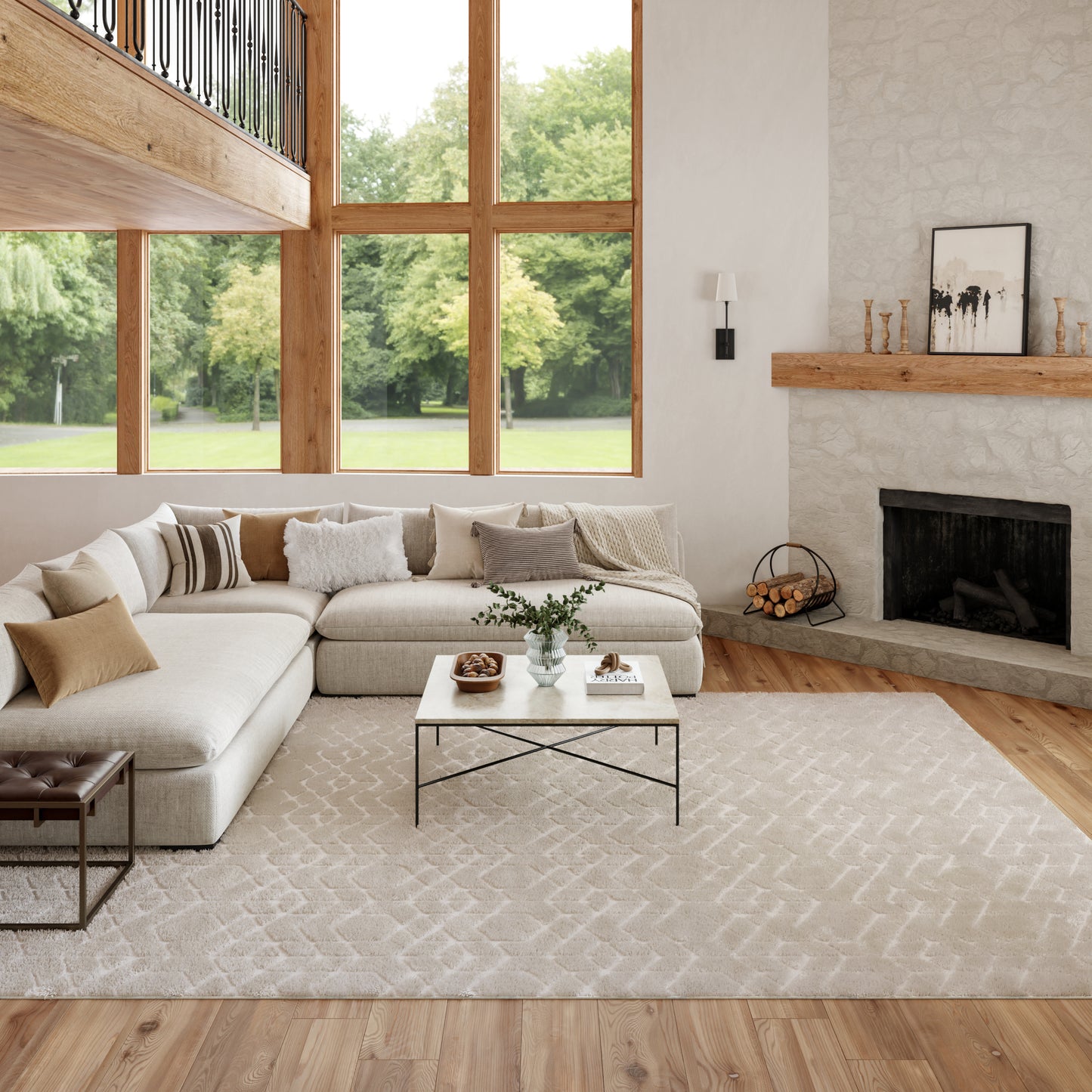 Nourison Washable Charm 9' x 12' Silver Ivory Modern Indoor Rug