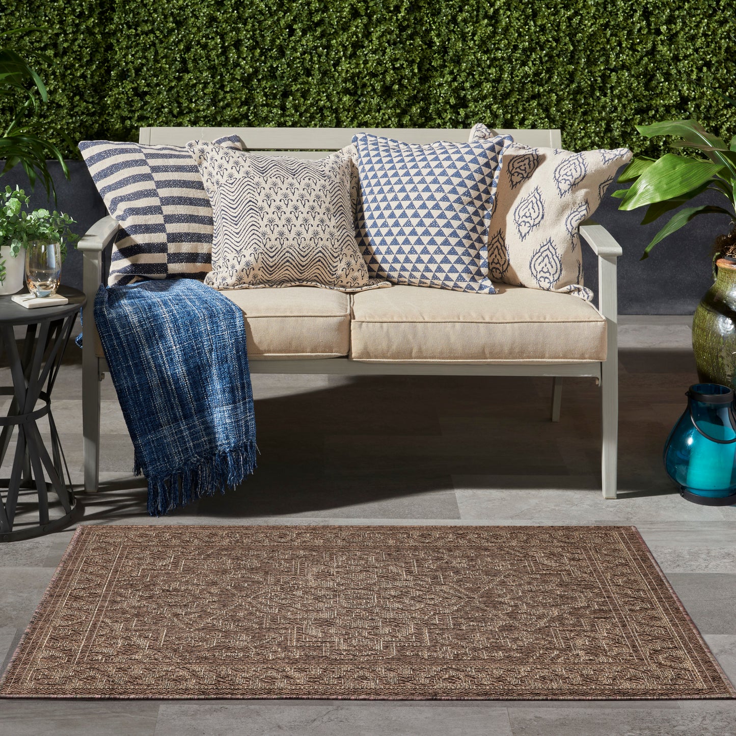 Nourison Tulum 3' x 5' Brown Outdoor Rug