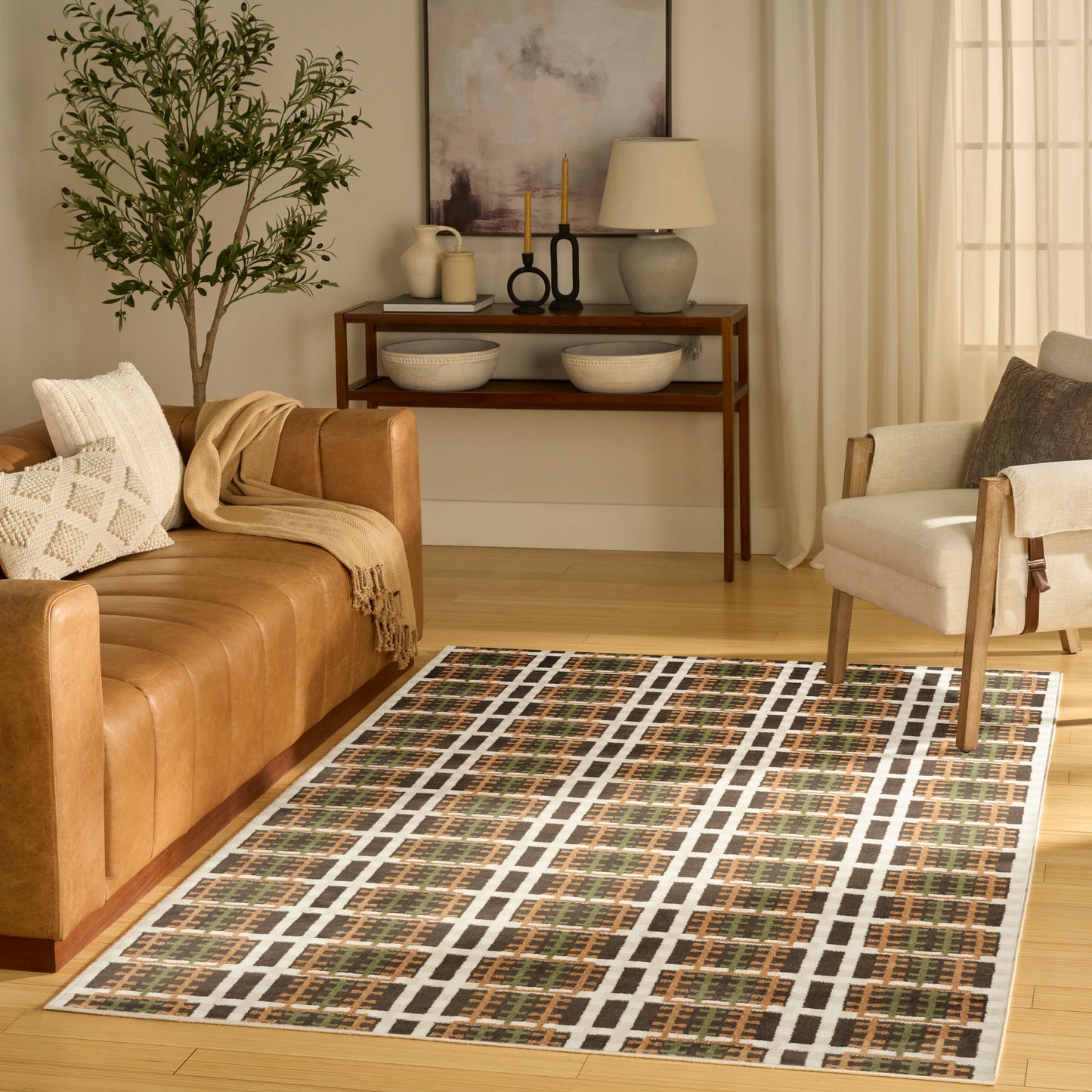 Nourison Nordic 5' x 7' Charcoal Multicolor Modern Indoor Rug