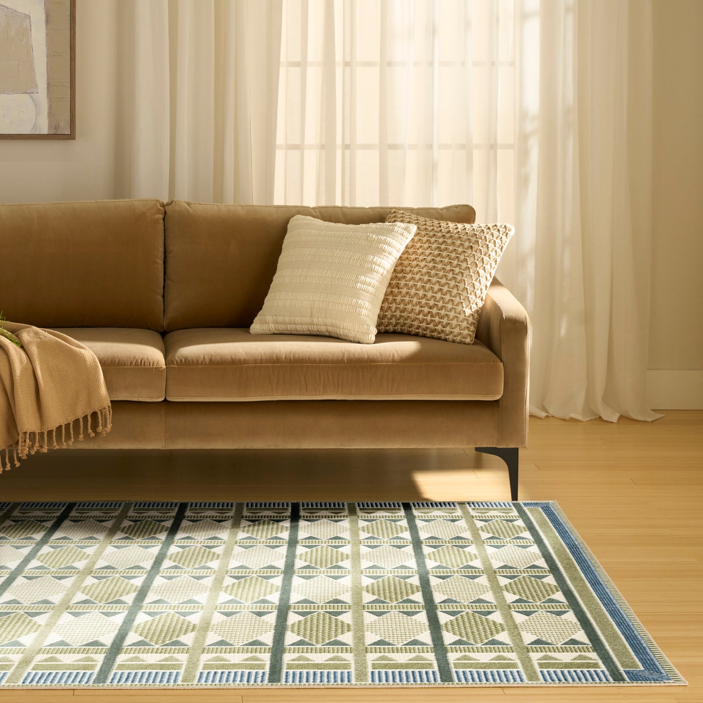 Nourison Nordic 4' x 6' Green Blue Modern Indoor Rug