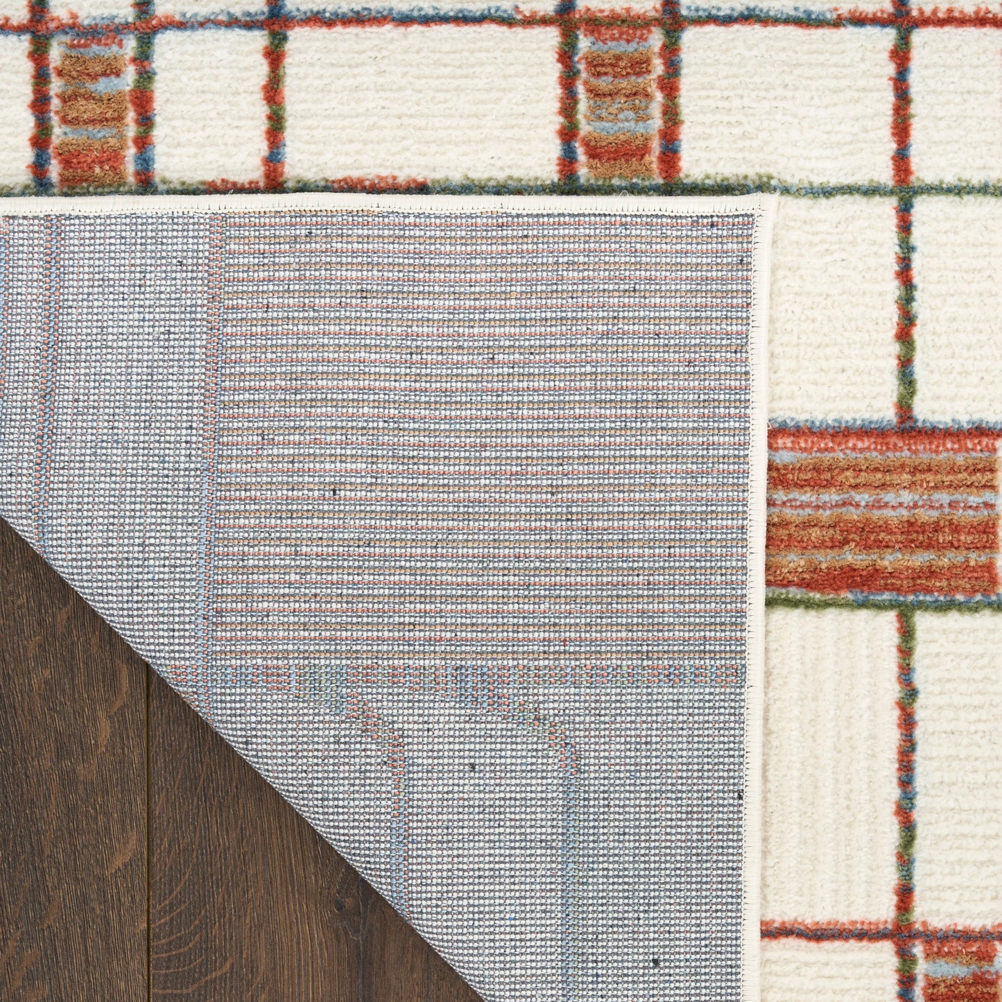 Nourison Nordic 2' x 6' Ivory Rust Mid-Century Modern Indoor Rug
