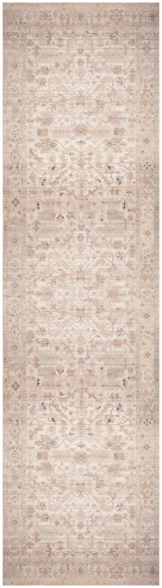 Nourison Vintage Washables 2'2" x 8' Beige Vintage Indoor Rug